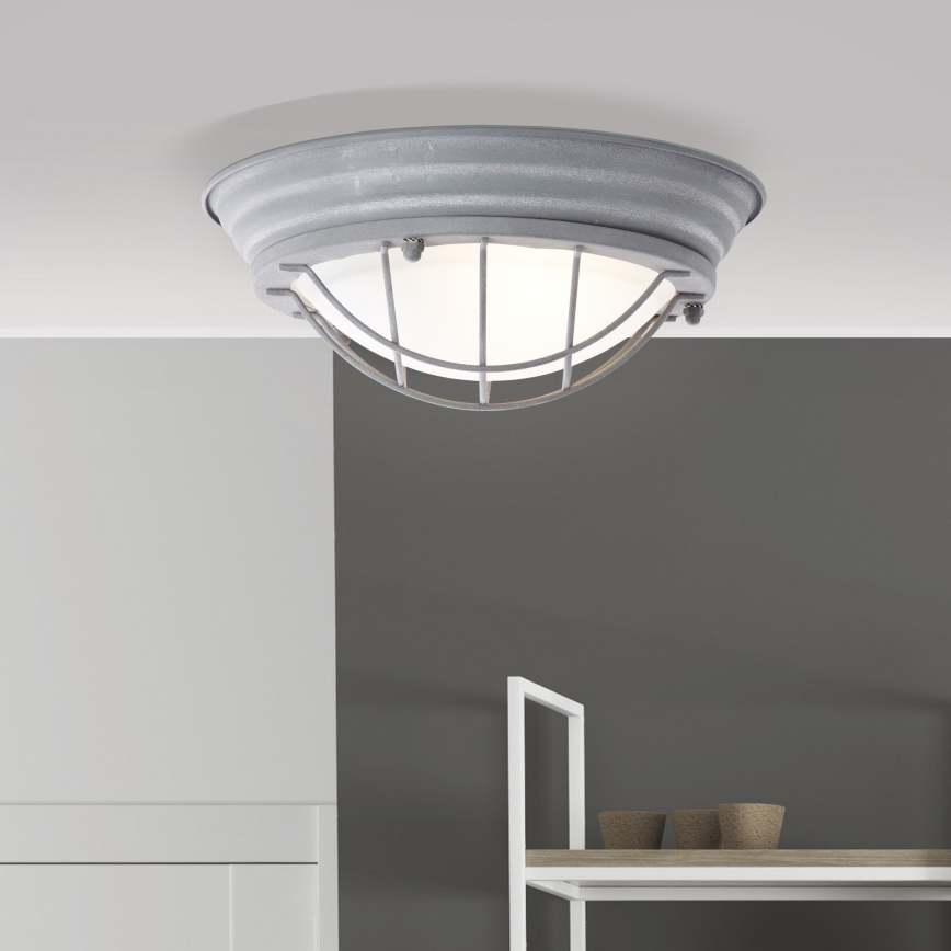 Brilliant - Kattovalaisin TYPHOON 1xE27/30W/230V halkaisija 29 cm harmaa