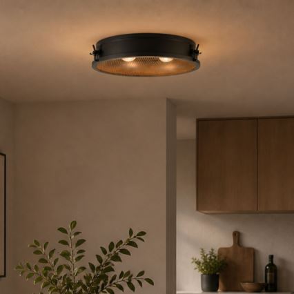 Brilliant - Kattovalaisin ZOIS 2xE27/28W/230V halkaisija 42 cm musta