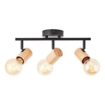 Brilliant - KERRY-kohdevalaisin 3xE27/40W/230V musta/bambu