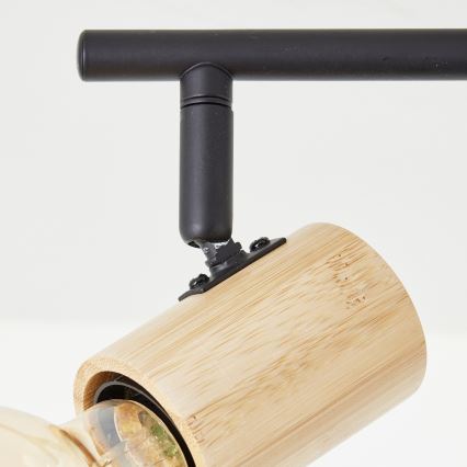 Brilliant - KERRY-kohdevalaisin 3xE27/40W/230V musta/bambu