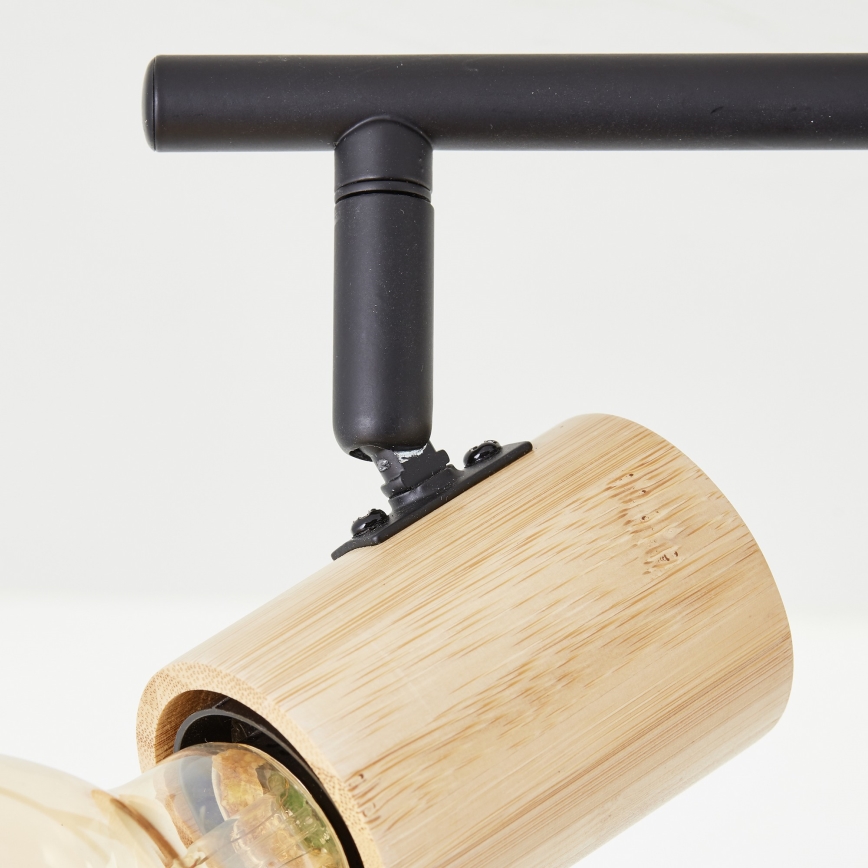 Brilliant - KERRY-kohdevalaisin 3xE27/40W/230V musta/bambu