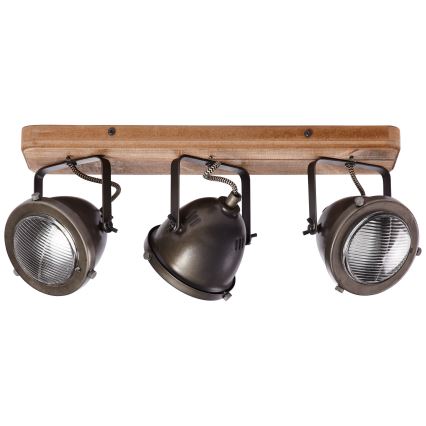 Brilliant - Kohdevalaisin CARMEN WOOD 3xGU10/5W/230V ruskea