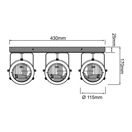 Brilliant - Kohdevalaisin CARMEN WOOD 3xGU10/5W/230V ruskea