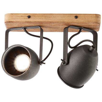 Brilliant - Kohdevalaisin CROWTON 2xGU10/6W/230V mänty