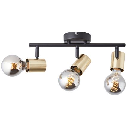 Brilliant - Kohdevalaisin KERRY 3xE27/40W/230V musta/messinki