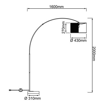 Brilliant - Lattiavalaisin WILEY 1xE27/60W/230V musta/beige