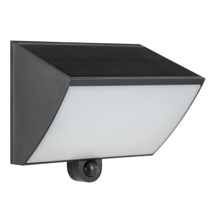 Brilliant - LED aurinkoseinävalaisin anturilla SIERRA LED/6W/3,7V 2700/4000/6500K 2000 mAh IP54 musta
