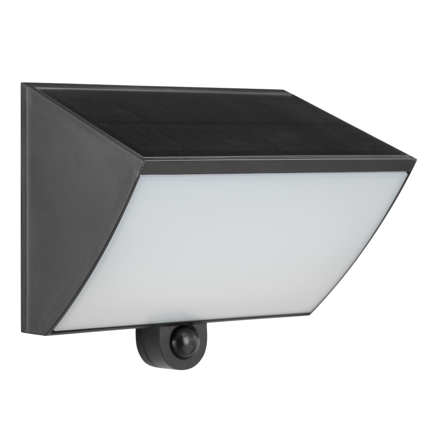 Brilliant - LED aurinkoseinävalaisin anturilla SIERRA LED/6W/3,7V 2700/4000/6500K 2000 mAh IP54 musta