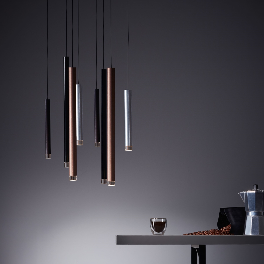 Brilliant - himmennettävä LED-riippuvalaisin kaapelilla CEMBALO LED/32W/230V mattakromi/musta/ruskea