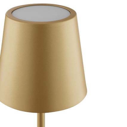 Brilliant - LED Himmennettävä ladattava kosketusohjattu ulkokäyttöinen pöytävalaisin ELORA LED/2,5W/5V 2700K 2600 mAh IP44 kulta