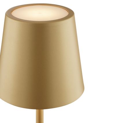 Brilliant - LED Himmennettävä ladattava kosketusohjattu ulkokäyttöinen pöytävalaisin ELORA LED/2,5W/5V 2700K 2600 mAh IP44 kulta