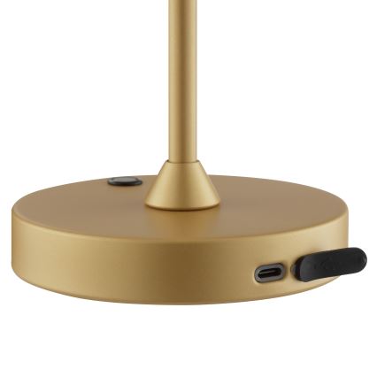 Brilliant - LED Himmennettävä ladattava kosketusohjattu ulkokäyttöinen pöytävalaisin ELORA LED/2,5W/5V 2700K 2600 mAh IP44 kulta