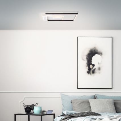Brilliant - Himmennettävä LED-kattovalaisin IORGO LED/40W/230V 3000K 43,5x43,5 cm valkoinen/musta