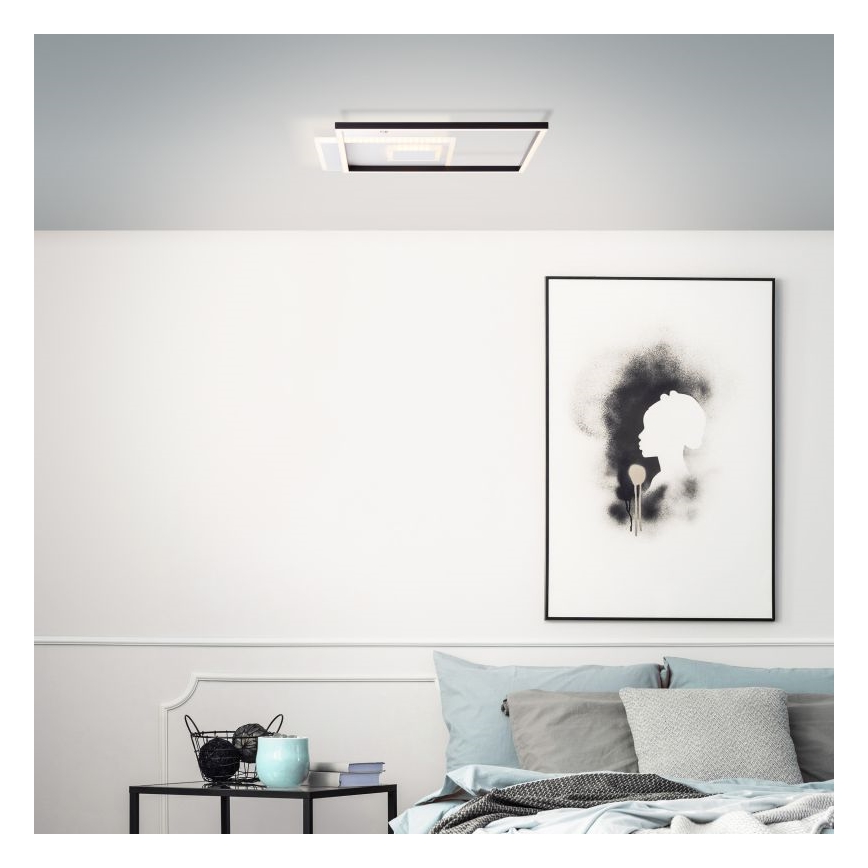 Brilliant - Himmennettävä LED-kattovalaisin IORGO LED/40W/230V 3000K 43,5x43,5 cm valkoinen/musta
