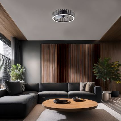 Brilliant - LED-himmennettävä kattovalaisin tuulettimella CAPO LED/36W/230V 2700-6500K halkaisija 48 cm musta + kaukosäädin