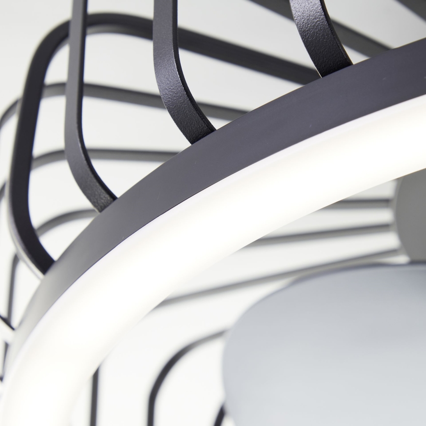 Brilliant - LED-himmennettävä kattovalaisin tuulettimella CAPO LED/36W/230V 2700-6500K halkaisija 48 cm musta + kaukosäädin