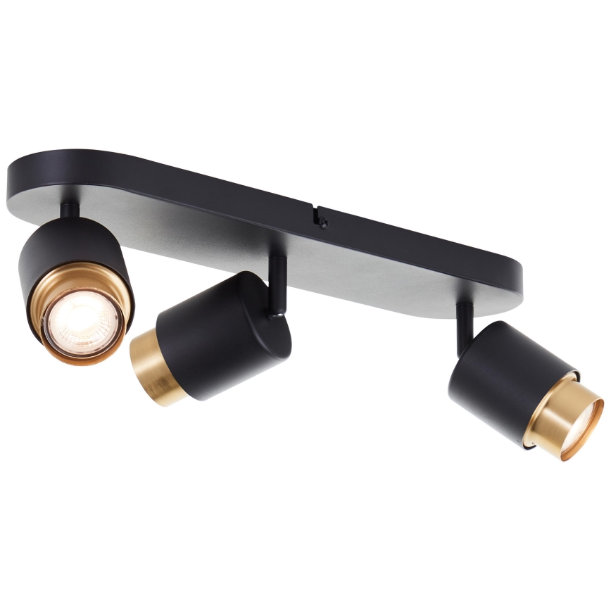 Brilliant - LED-kohdevalaisin COVELO 3xGU10/5W/230V musta/kultainen