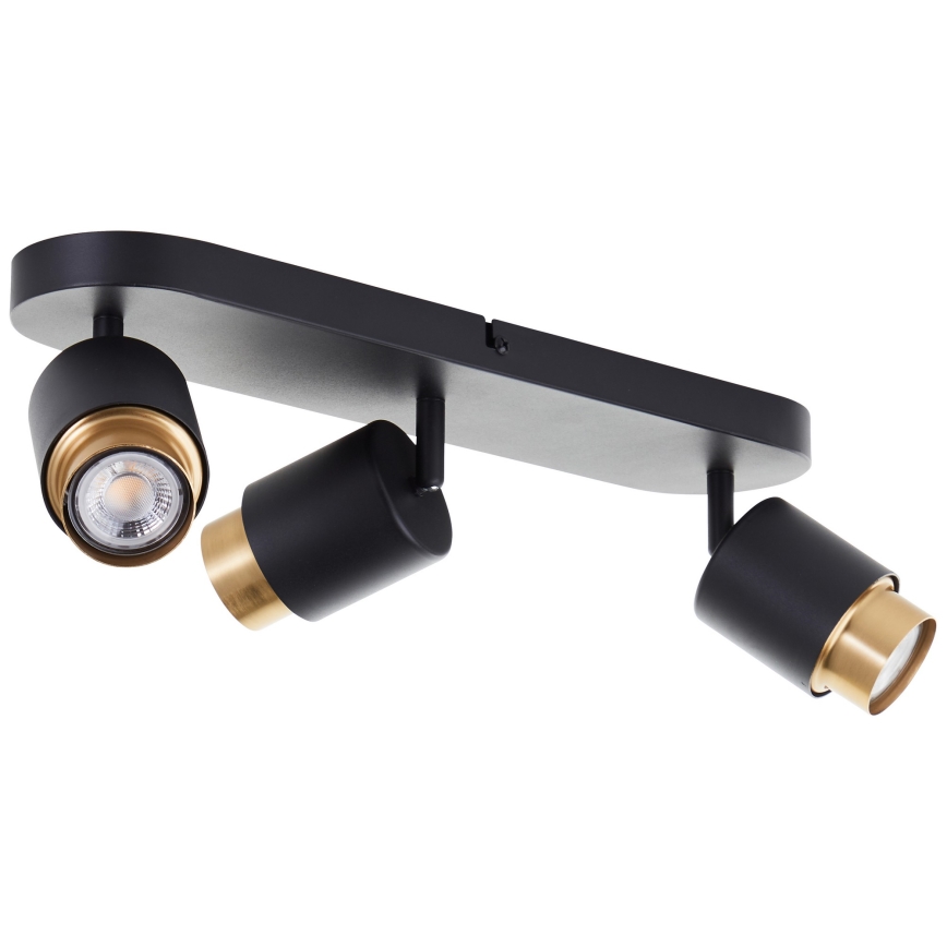 Brilliant - LED-kohdevalaisin COVELO 3xGU10/5W/230V musta/kultainen