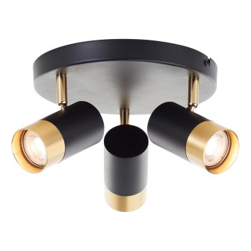 Brilliant - LED-kohdevalaisin VIGOLO 3xGU10/5W/230V musta/kultainen