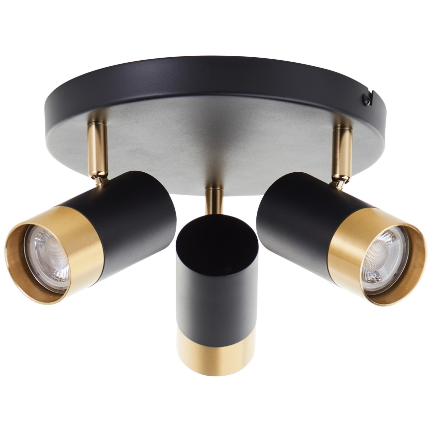 Brilliant - LED-kohdevalaisin VIGOLO 3xGU10/5W/230V musta/kultainen