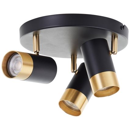 Brilliant - LED-kohdevalaisin VIGOLO 3xGU10/5W/230V musta/kultainen