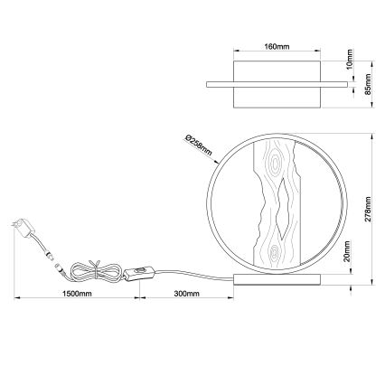 Brilliant - LED-pöytävalaisin CHAUMONT LED/7,5W/230V mänty