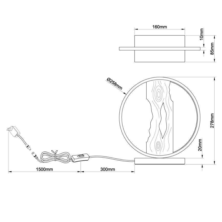 Brilliant - LED-pöytävalaisin CHAUMONT LED/7,5W/230V mänty