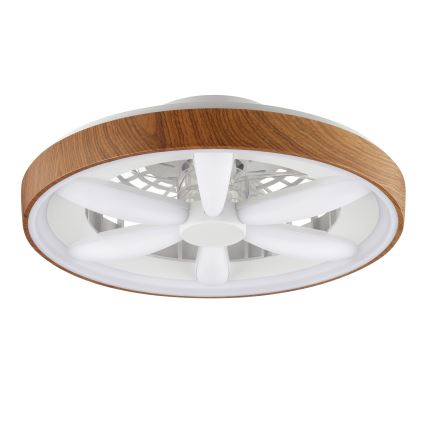 Brilliant - LED RGBW Himmennettävä kattotuuletin GAIANO LED/24W/230V 2700-6500K halkaisija 48 cm ruskea + kauko-ohjaus