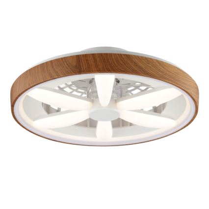 Brilliant - LED RGBW Himmennettävä kattotuuletin GAIANO LED/24W/230V 2700-6500K halkaisija 48 cm ruskea + kauko-ohjaus