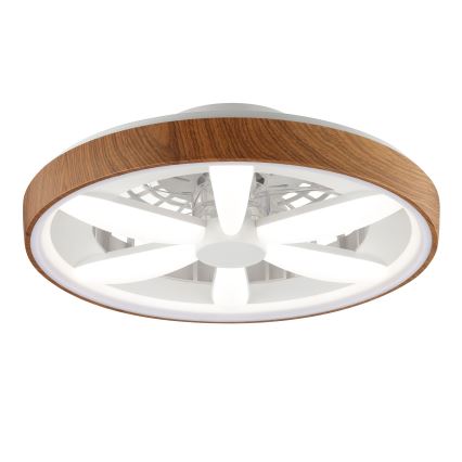 Brilliant - LED RGBW Himmennettävä kattotuuletin GAIANO LED/24W/230V 2700-6500K halkaisija 48 cm ruskea + kauko-ohjaus