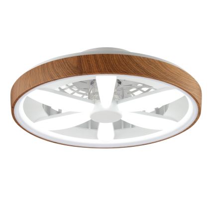 Brilliant - LED RGBW Himmennettävä kattotuuletin GAIANO LED/24W/230V 2700-6500K halkaisija 48 cm ruskea + kauko-ohjaus