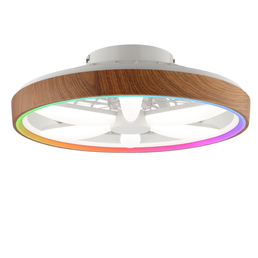 Brilliant - LED RGBW Himmennettävä kattotuuletin GAIANO LED/24W/230V 2700-6500K halkaisija 48 cm ruskea + kauko-ohjaus