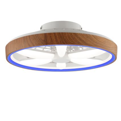 Brilliant - LED RGBW Himmennettävä kattotuuletin GAIANO LED/24W/230V 2700-6500K halkaisija 48 cm ruskea + kauko-ohjaus