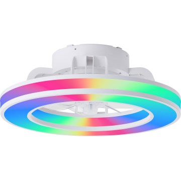 Brilliant - LED RGBW Himmennettävä kattotuuletin MONDELLO LED/26W/230V 2700-6500K halkaisija 41,5 cm valkoinen + kauko-ohjaus