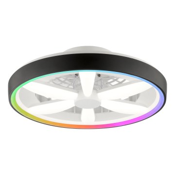 Brilliant - LED RGBW himmennettävä kattotuuletin valolla GAIANO LED/48W/230V 2700-6500K musta + kaukosäädin