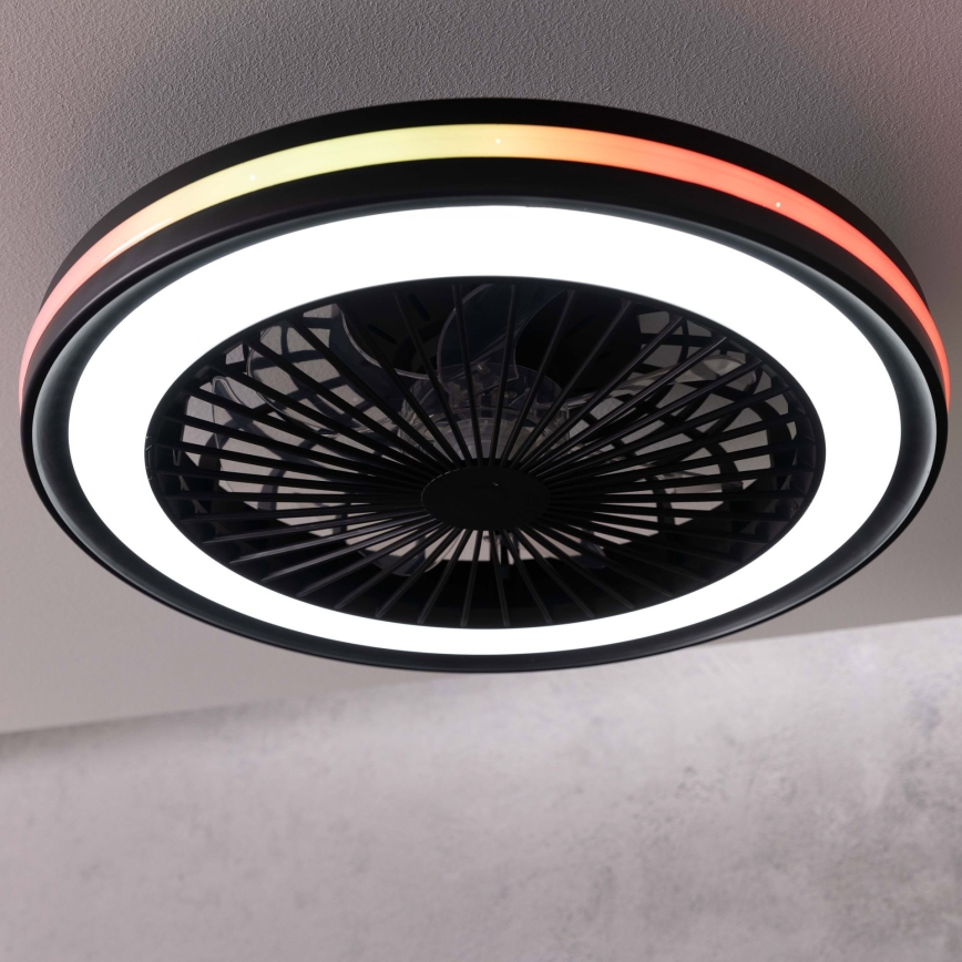 Brilliant - PALMERO LED RGBW himennettävä kattovalaisin tuulettimella LED/40W/230V 2700-6500K halkaisija 46,6 cm beige + kaukosäädin