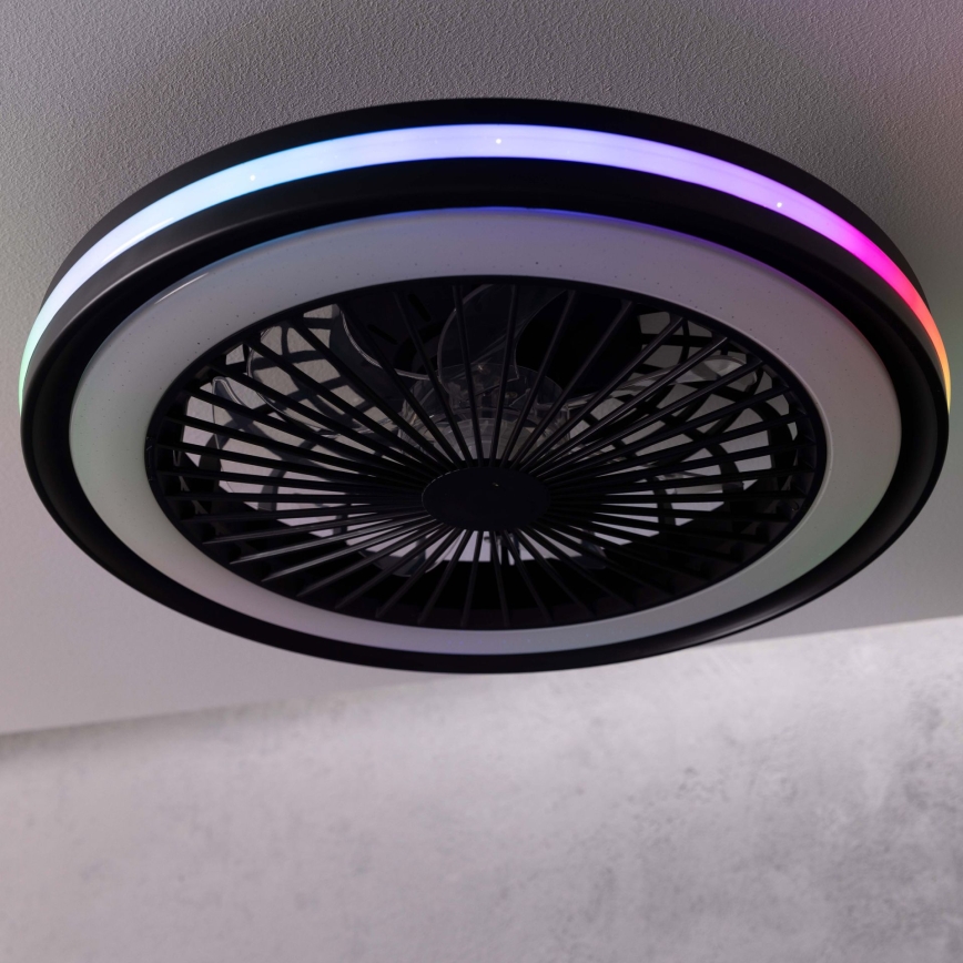 Brilliant - PALMERO LED RGBW himennettävä kattovalaisin tuulettimella LED/40W/230V 2700-6500K halkaisija 46,6 cm beige + kaukosäädin