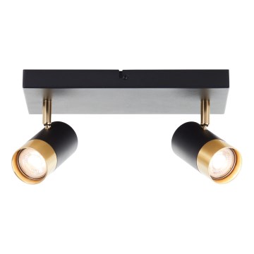 Brilliant - LED-spottivalaisin VIGOLO 2xGU10/5W/230V musta/kulta