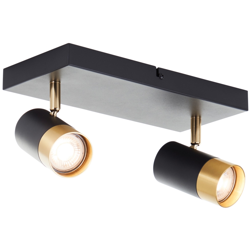 Brilliant - LED-spottivalaisin VIGOLO 2xGU10/5W/230V musta/kulta