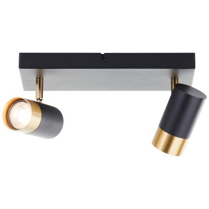 Brilliant - LED-spottivalaisin VIGOLO 2xGU10/5W/230V musta/kulta