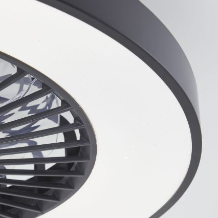 Brilliant - LED RGBW himmennettävä kattotuuletin MAZZARO LED/24W/230V 3000-6500K Ø 58 cm musta + kaukosäädin