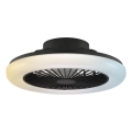 Brilliant - MONTERO himmennettävä LED-kattovalaisin tuulettimella, 20 W, 230 V, 2700–6500 K, Ø 42 cm, musta + kaukosäädin