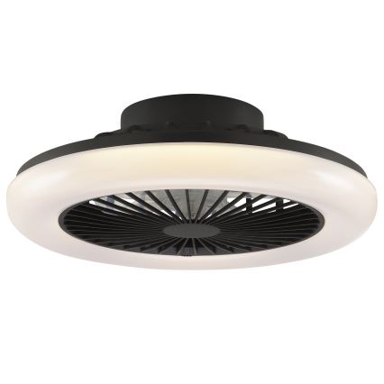 Brilliant - MONTERO himmennettävä LED-kattovalaisin tuulettimella, 20 W, 230 V, 2700–6500 K, Ø 42 cm, musta + kaukosäädin