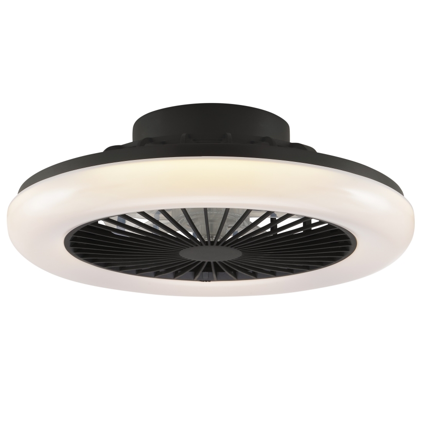 Brilliant - MONTERO himmennettävä LED-kattovalaisin tuulettimella, 20 W, 230 V, 2700–6500 K, Ø 42 cm, musta + kaukosäädin