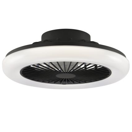 Brilliant - MONTERO himmennettävä LED-kattovalaisin tuulettimella, 20 W, 230 V, 2700–6500 K, Ø 42 cm, musta + kaukosäädin