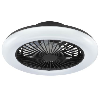 Brilliant - MONTERO himmennettävä LED-kattovalaisin tuulettimella, 20 W, 230 V, 2700–6500 K, Ø 42 cm, musta + kaukosäädin