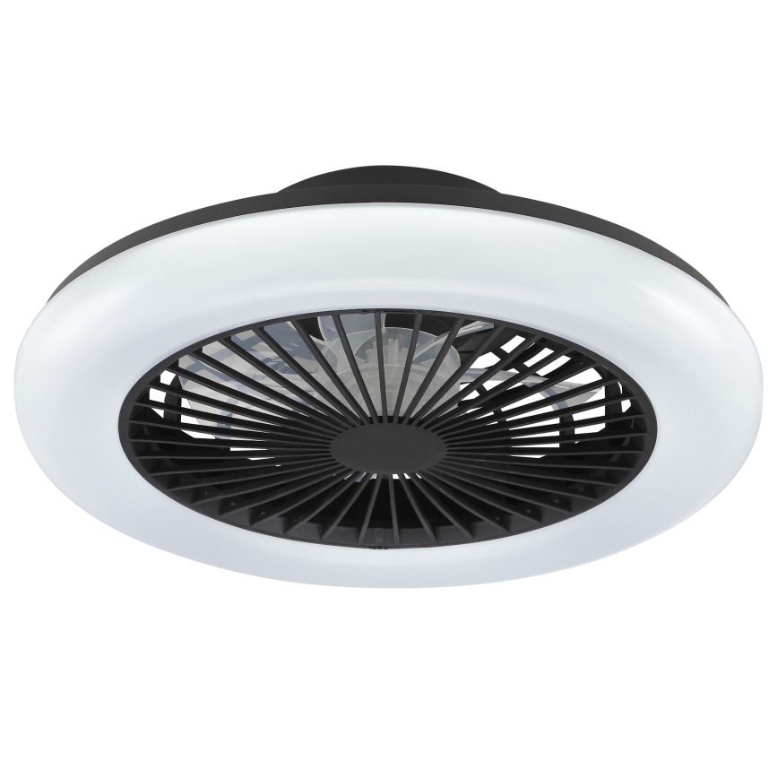 Brilliant - MONTERO himmennettävä LED-kattovalaisin tuulettimella, 20 W, 230 V, 2700–6500 K, Ø 42 cm, musta + kaukosäädin