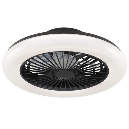 Brilliant - MONTERO himmennettävä LED-kattovalaisin tuulettimella, 20 W, 230 V, 2700–6500 K, Ø 42 cm, musta + kaukosäädin