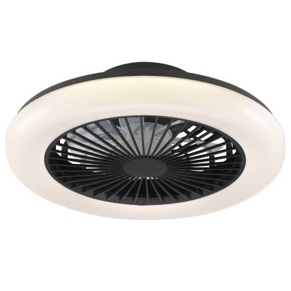Brilliant - MONTERO himmennettävä LED-kattovalaisin tuulettimella, 20 W, 230 V, 2700–6500 K, Ø 42 cm, musta + kaukosäädin
