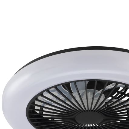 Brilliant - MONTERO himmennettävä LED-kattovalaisin tuulettimella, 20 W, 230 V, 2700–6500 K, Ø 42 cm, musta + kaukosäädin